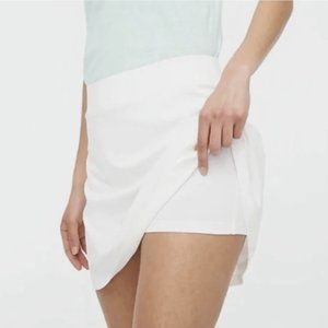 J.Crew White Elastic Waist Stretch Pleated Skort
